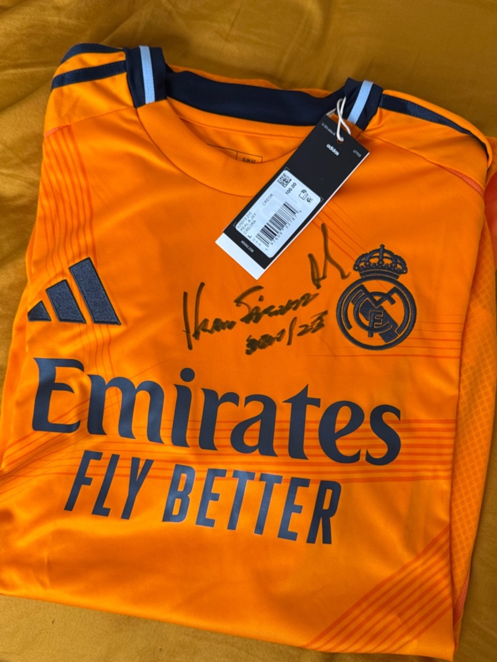 adidas Orange Real Madrid Soccer Jersey